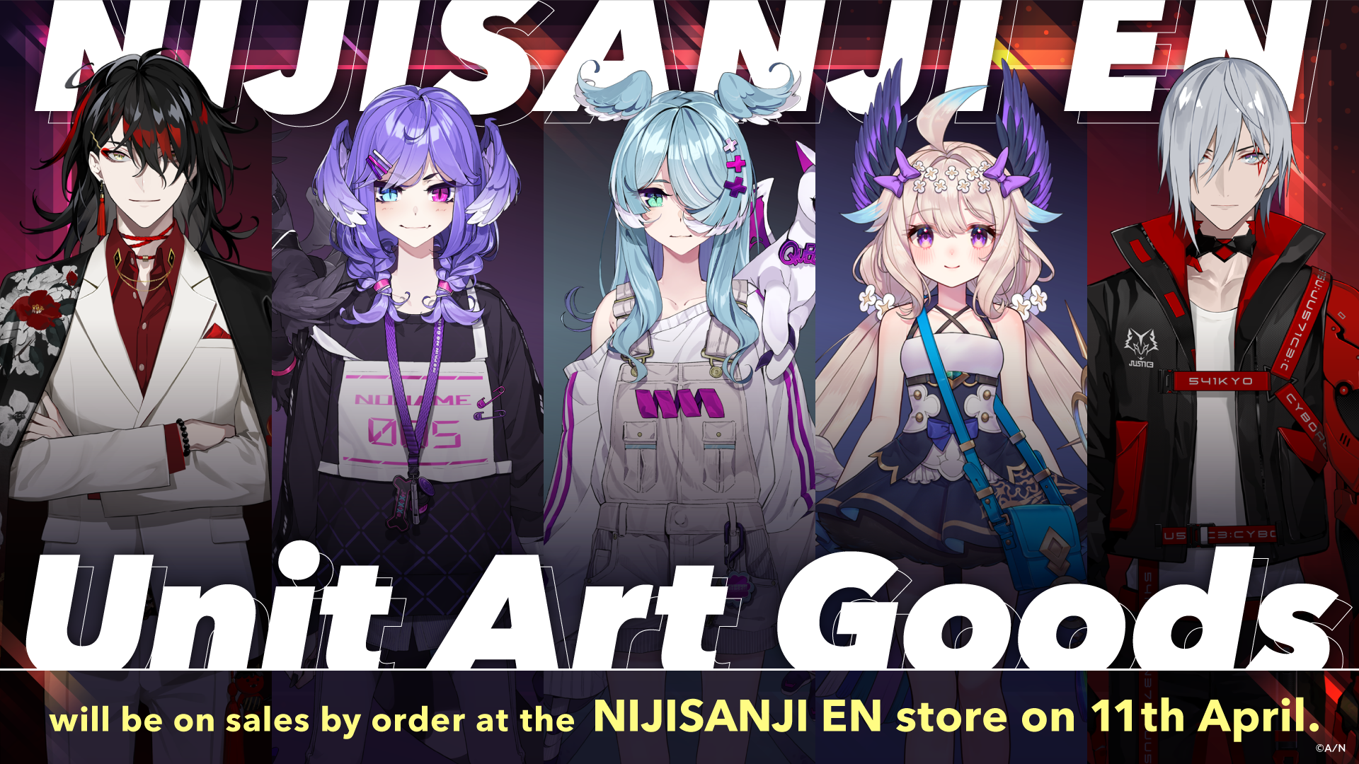NIJISANJI EN Unit Art” goods will be on sale at Nijisanji Official 